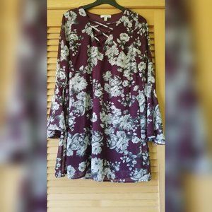 Purple dress with grey flowers